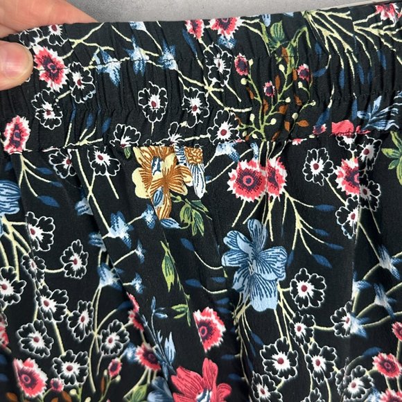 ASOS Wide Leg Floral Pants Womens Size 18 Skirted Tie Waist Boho Beach Elastic - Picture 5 of 16